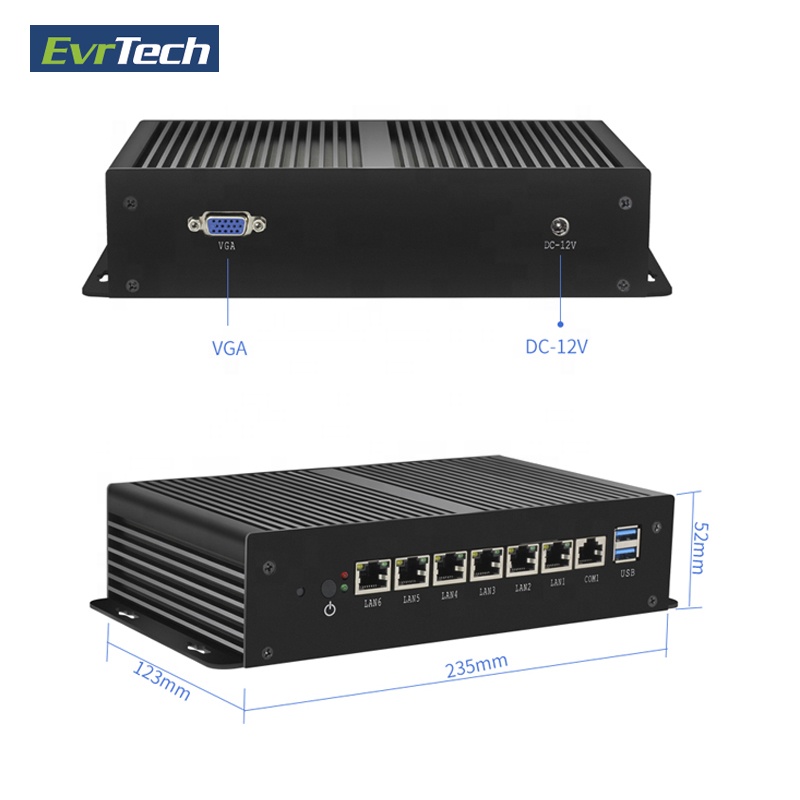 Низкая цена 6 Lan сетевой безопасности брандмауэр устройств с 1037U процессор pfSense безвентиляторный мини Мягкий маршрутизатор PC