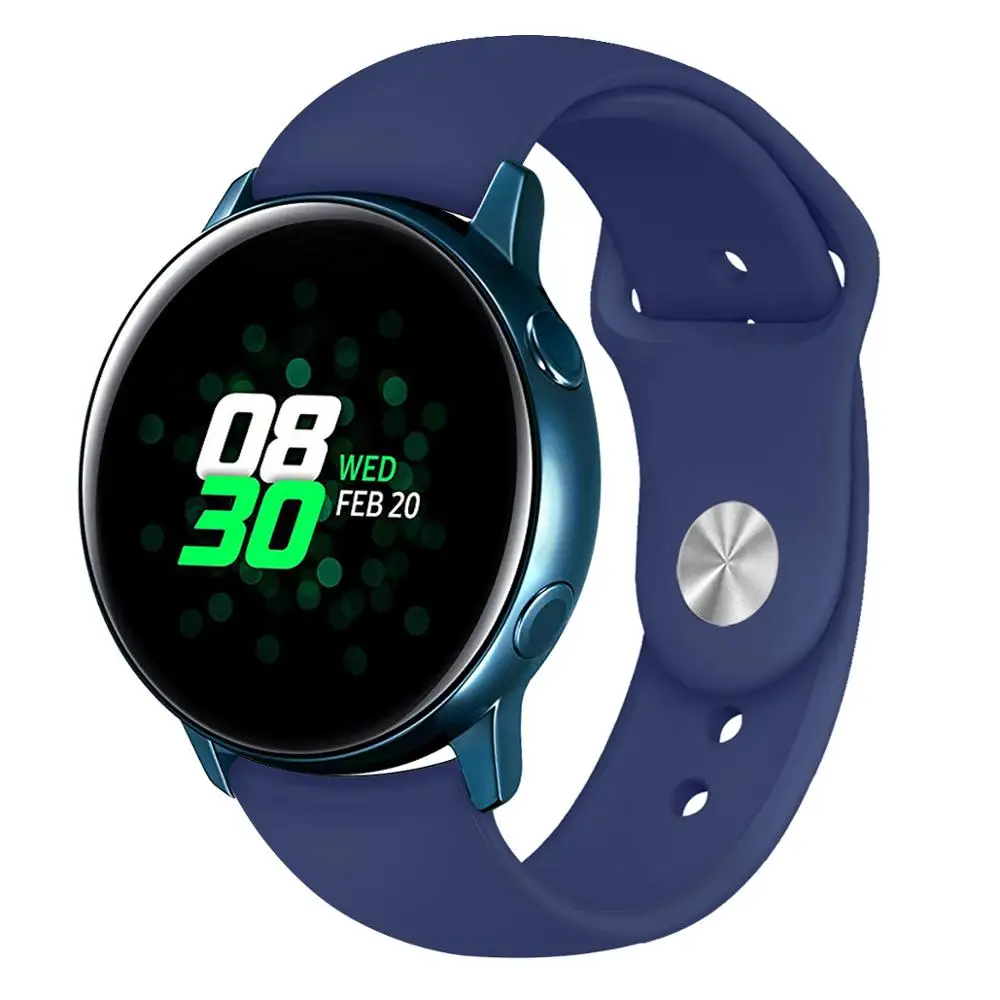 2020 для Samsung Galaxy Watch Active Bands, 20 мм мягкий силиконовый спортивный ремешок для замены для Samsung Galaxy Watch
