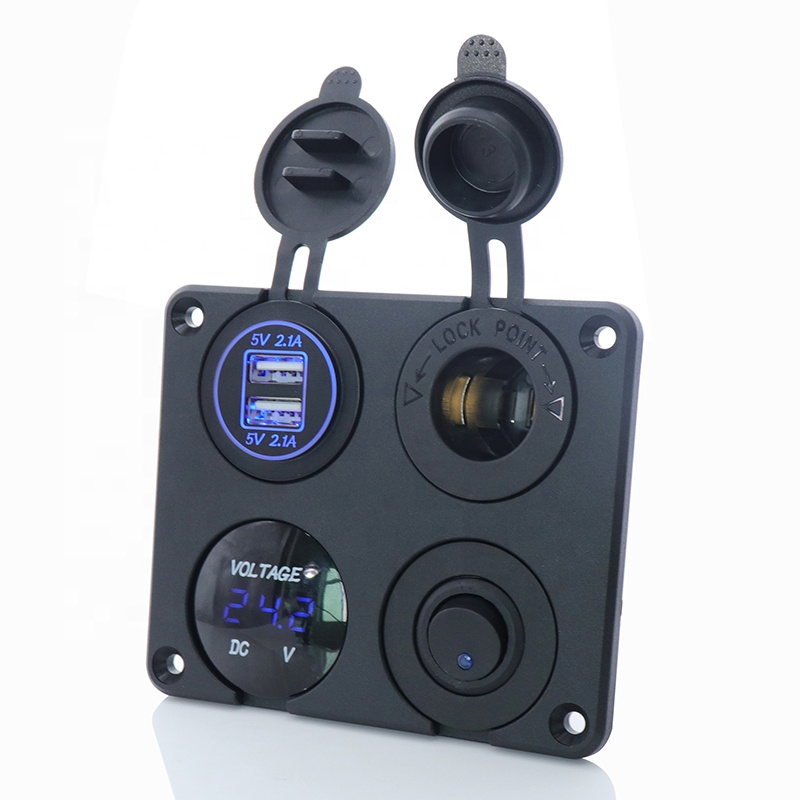 Цифровой мини-вольтметр DC5V 4.2A Dual USB Автомобильное зарядное устройство для автомобиля с 2 разъем для монтажа в панель с подключение к автомобильному прикуривателю