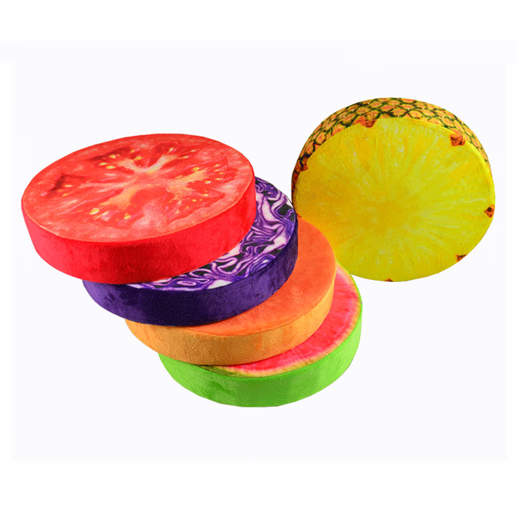 Factory Customize Plush Decorative Fruit Throw Pillow Watermelon Strawberry Pineapple Kiwi Seat Cushions Floor Blanket Kids Toys