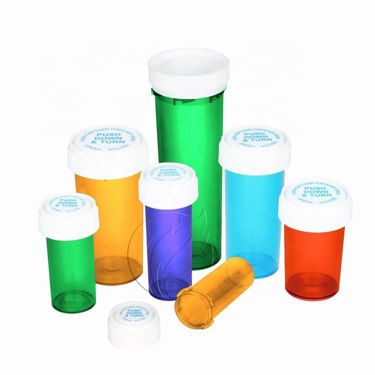Красочные настраиваемые откидные колпачки Rx, пластиковые медицинские флаконы для таблеток, флаконы, контейнеры