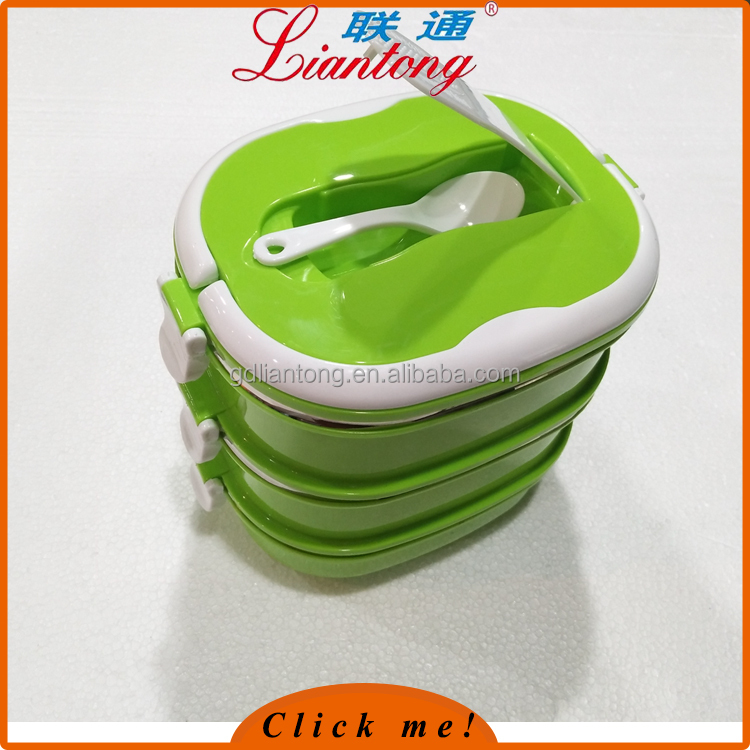 Лидер продаж из нержавеющей стали теплоизолирующего lunchboxes прямоугольной формы "Ланч-бокс" с ложкой