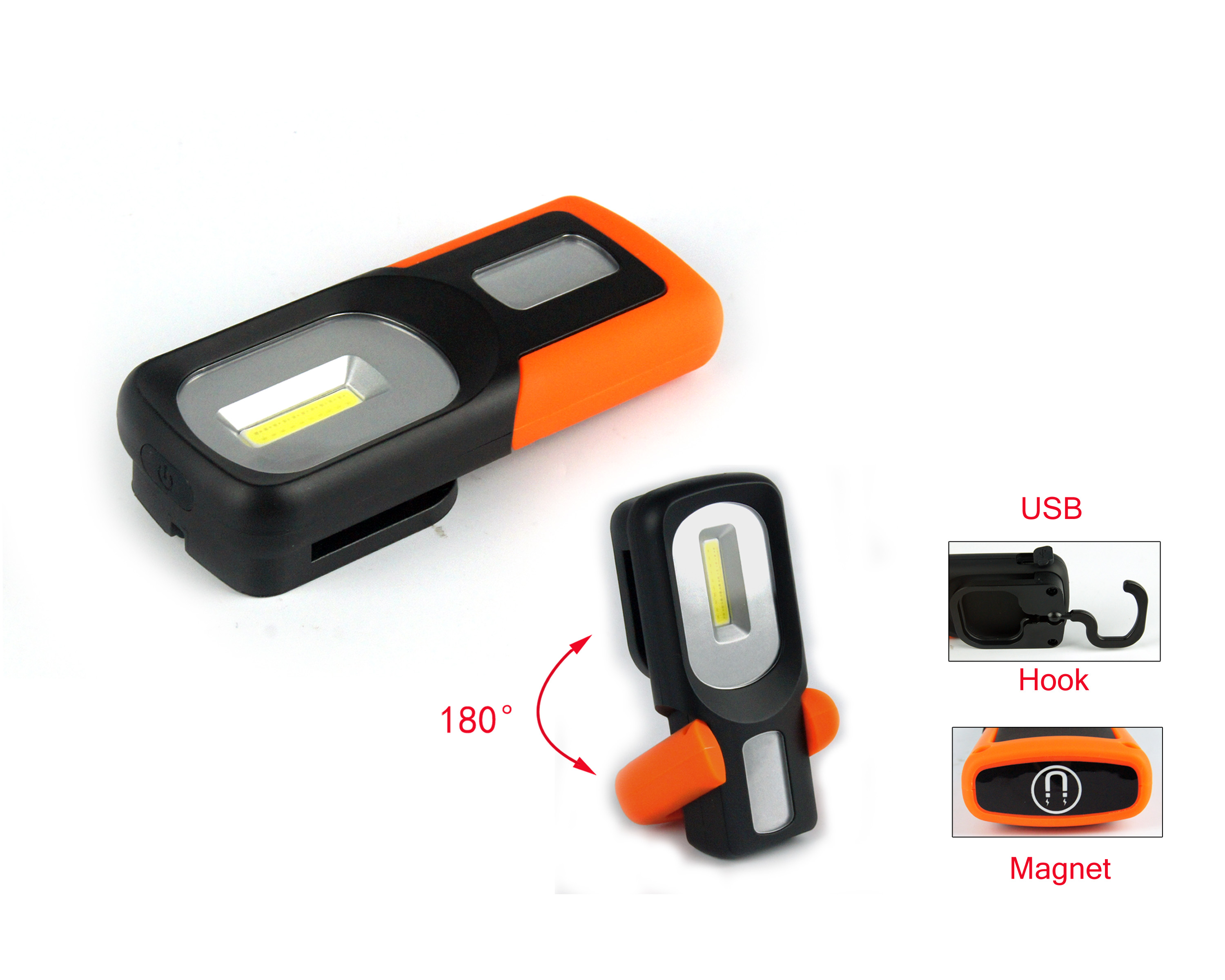 OEM и ODM батарея свет работы портативный 3 WCOB + 1LED перезаряжаемые Магнитная свет для работы и ремонта автомобиля