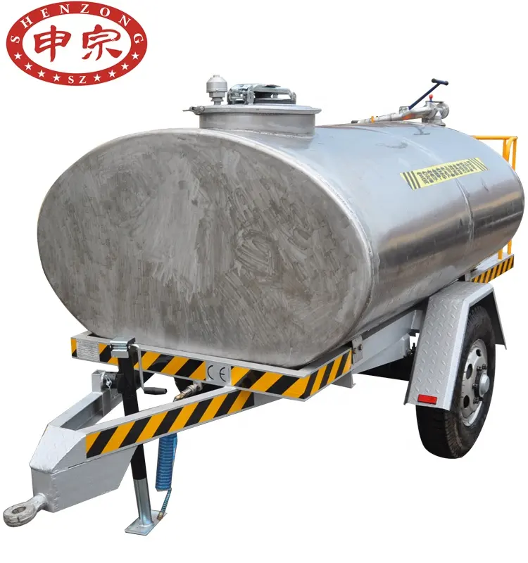 2wheel 304 material stainless steel water tanker with trailers for sale