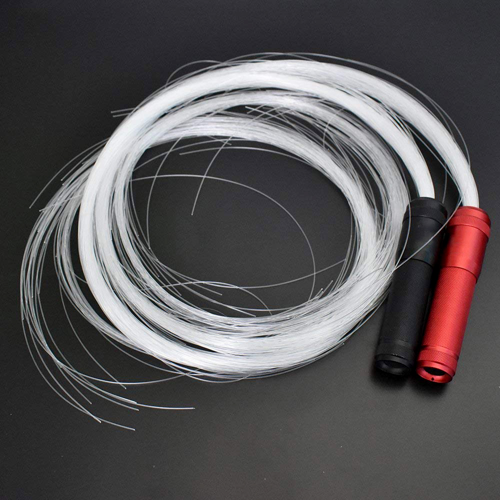 LED Fiber Optic Rave Whip Comes with ALL ACCESSORIES -3A batteries , Flow Grease, Whipgripz, Double Loop Handle for Christmas