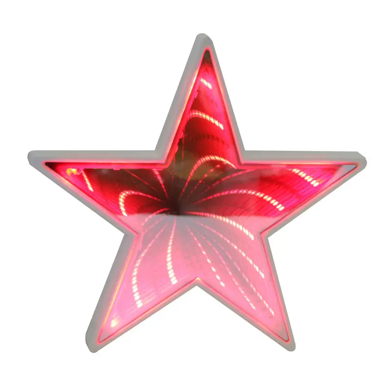 Горячая Распродажа 2021 года! 3D красный светодиодный зеркальный ночник, настенный Настольный туннельный светильник со звездами для украшения дома