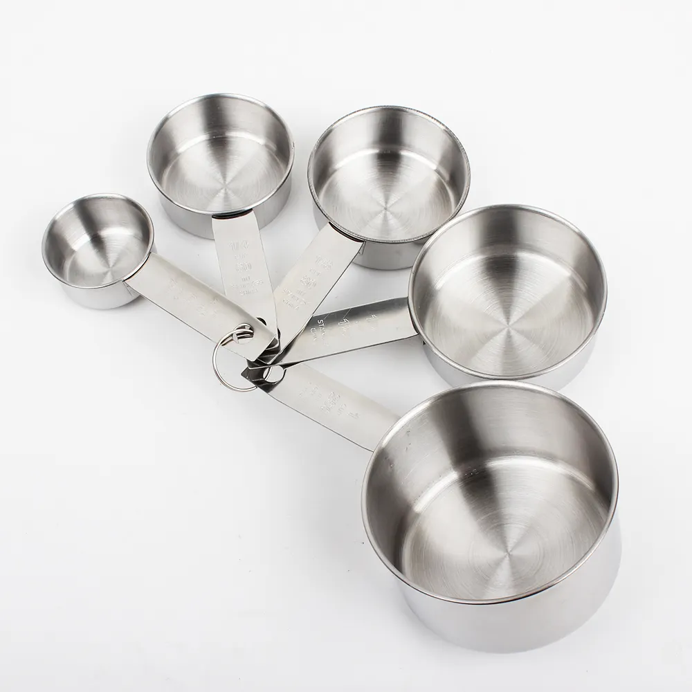 Wholesale DIY baking tool stainless steel measure spoon 5PCS measuring cup set