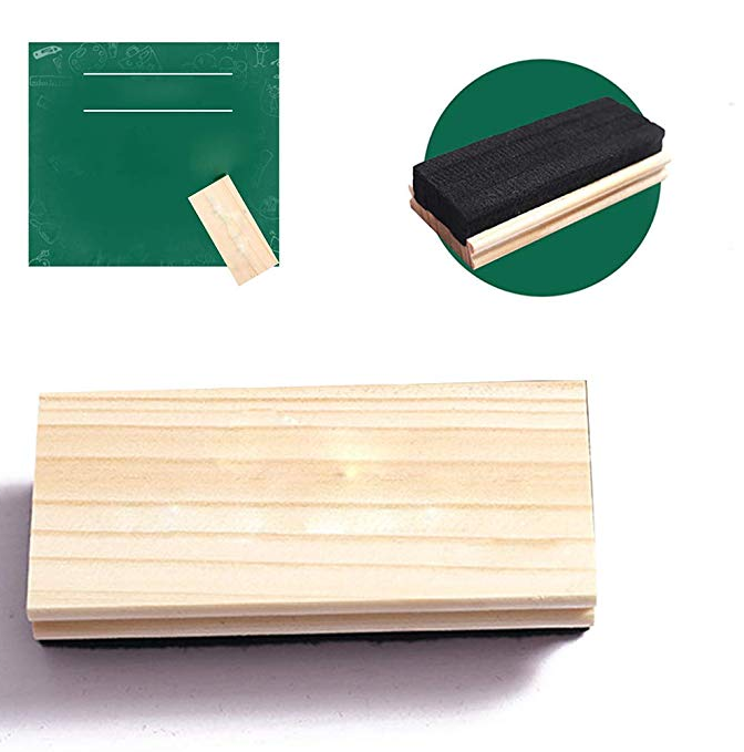 Top Quality Campus Style Pine Wood Blackboard Cleaner Engravable College Styled DIY Gift Chalkboard Eraser