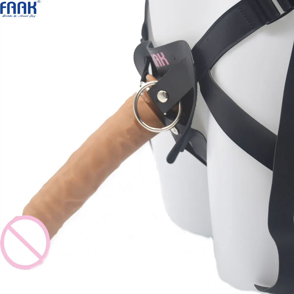 FAAK Wholesale Realistic Big Huge Strap On For Women Dildo With Adjustable Belt Pants Lesbian Gay Adult Game Penis Sleeve