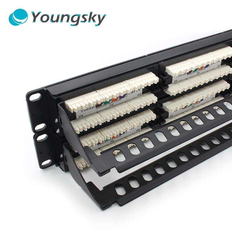 48 порт 2 U неэкранированная патч-панель Cat5e для 19 дюймов Rack Mount