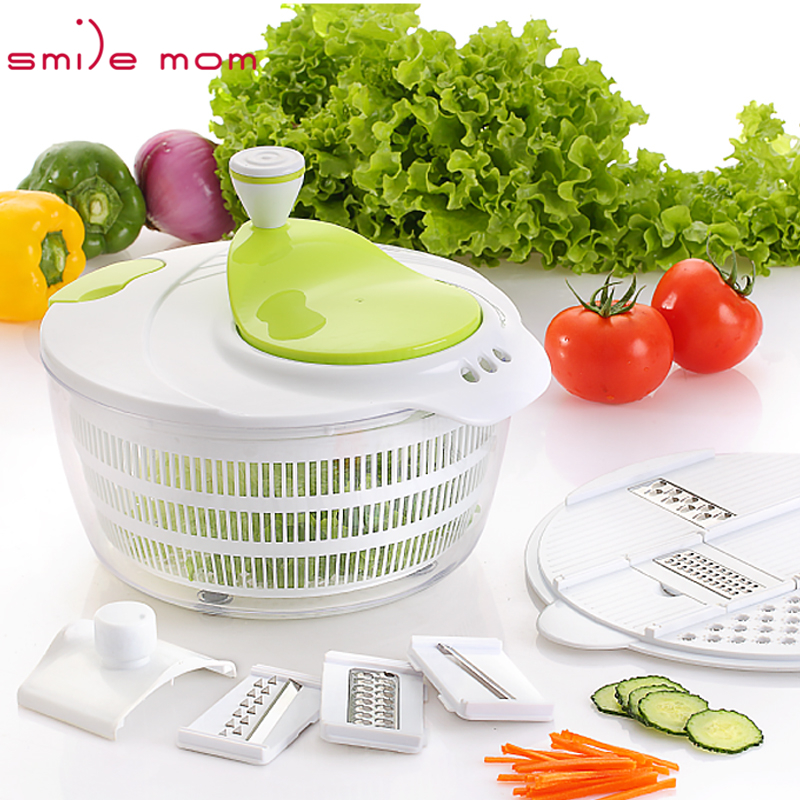 Smile mom 4L Многофункциональный салатный набор 7 в 1 Терка для морковки-овощерезка-пластиковый салатный Спиннер