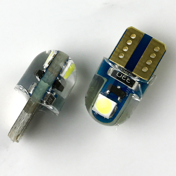 Силиконовая Светодиодная лампа T10, неполярный белый цвет 3030 2smd T10, светодиодная автомобильная лампа