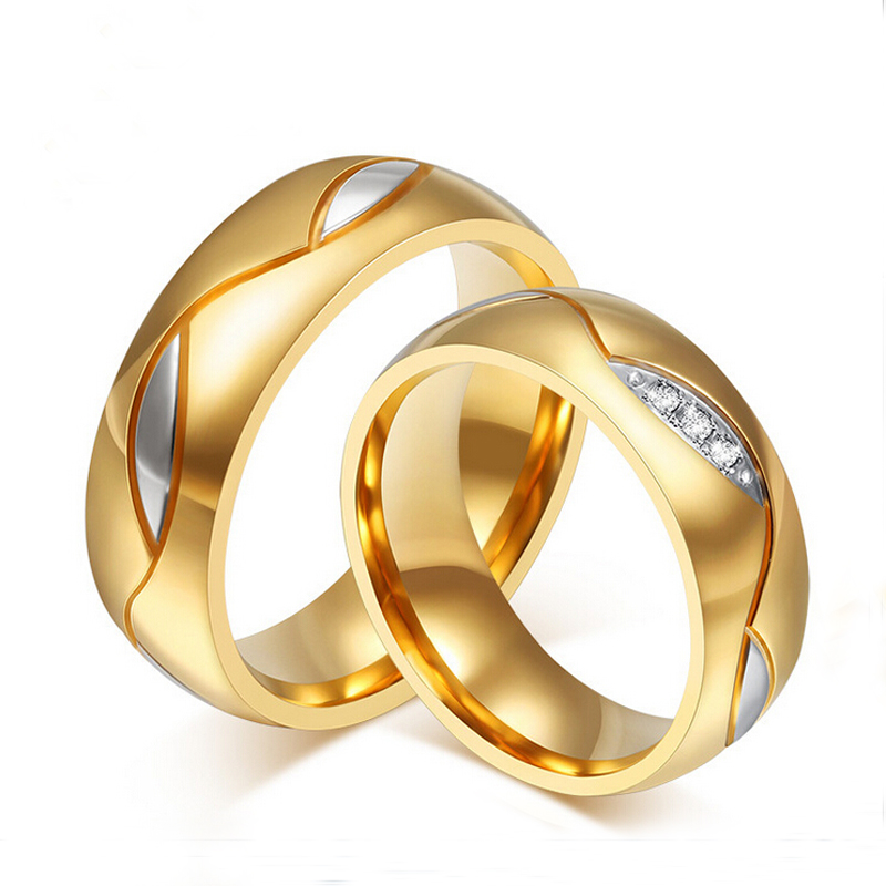 Любовь ювелирные изделия AAA + CZ 18k золото обручальное свадебное Золотое кольцо для пары