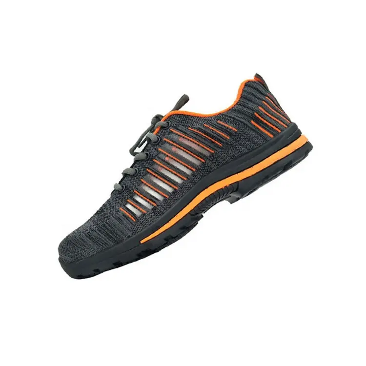 Унисекс; обувь с резиновой подошвой и стальным носком; дышащая сетчатая Повседневная безопасная обувь