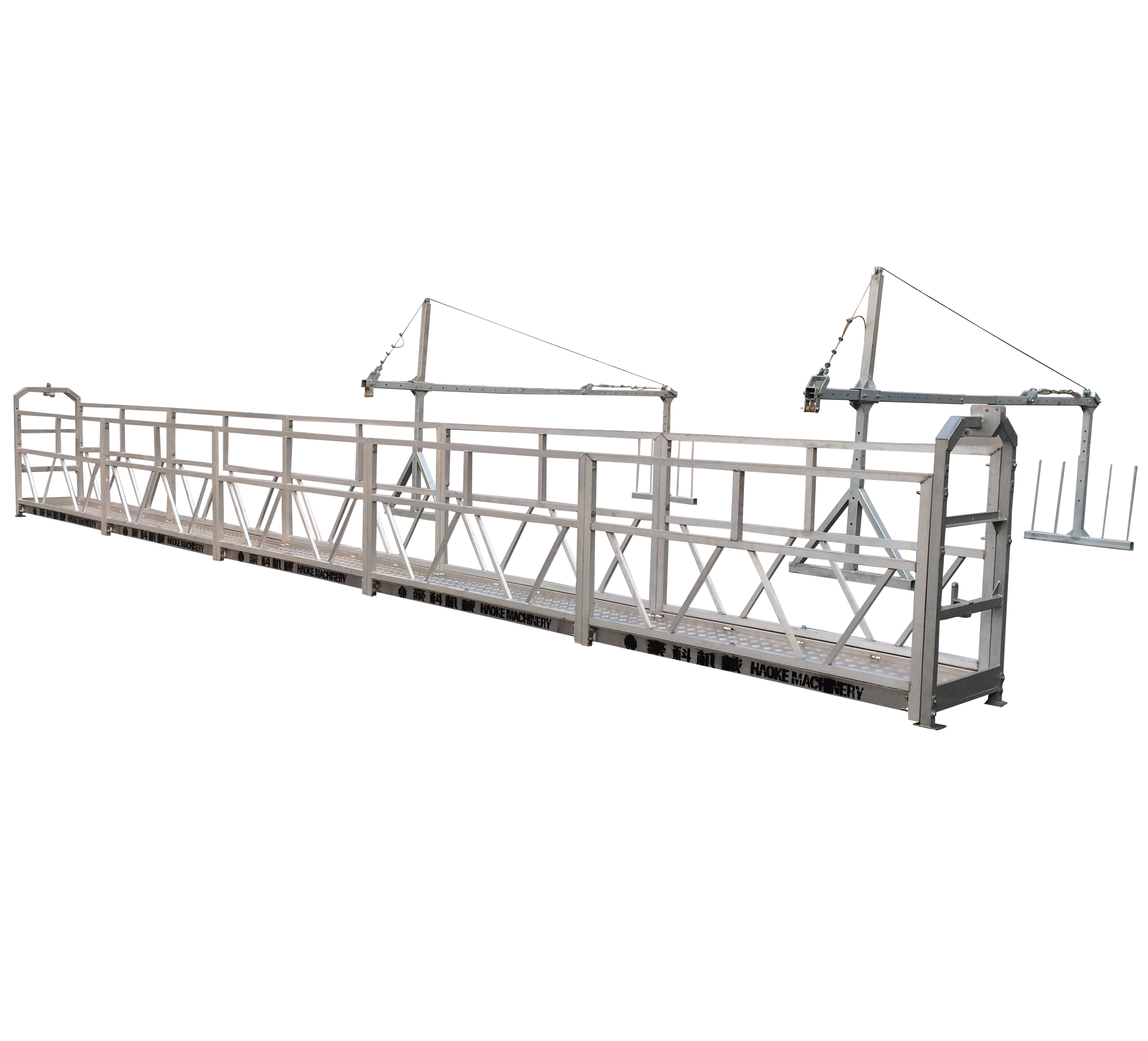 Hot galvanized suspended platform for high rise building facade working