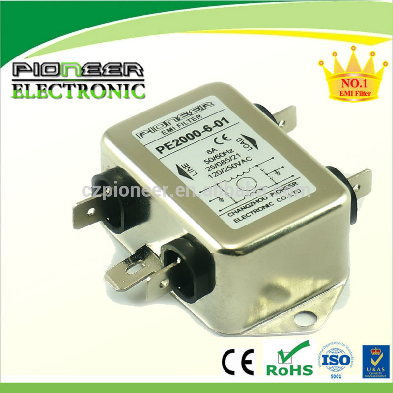 электронный 1-10A 120/250V PE2000-6-01 Сетевой фильтр EMI