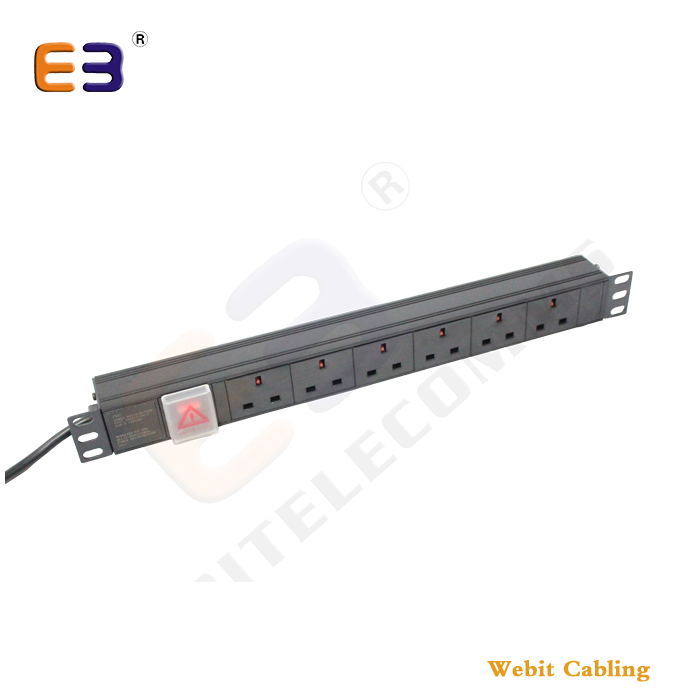 19 "горизонтальный 1U UK PDU крепление силовая полоса