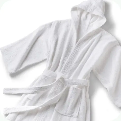Hooded Spa Bathrobe Ankle Long 100 Cotton Terry Cloth Bath Robe With Hood
