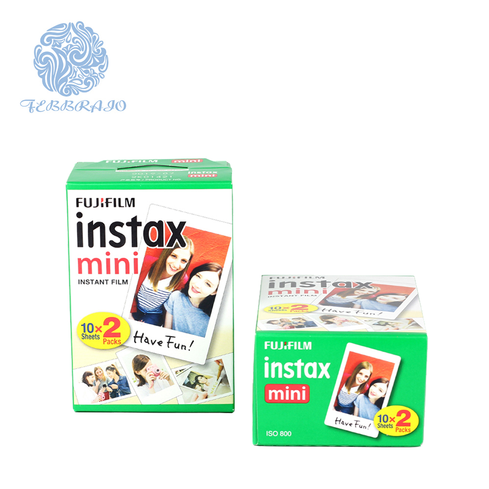 Полный цвет ISO 800 плёнки скорость Fujifilm instax Мини 20 листов twin pack плотная край плёнки бумага