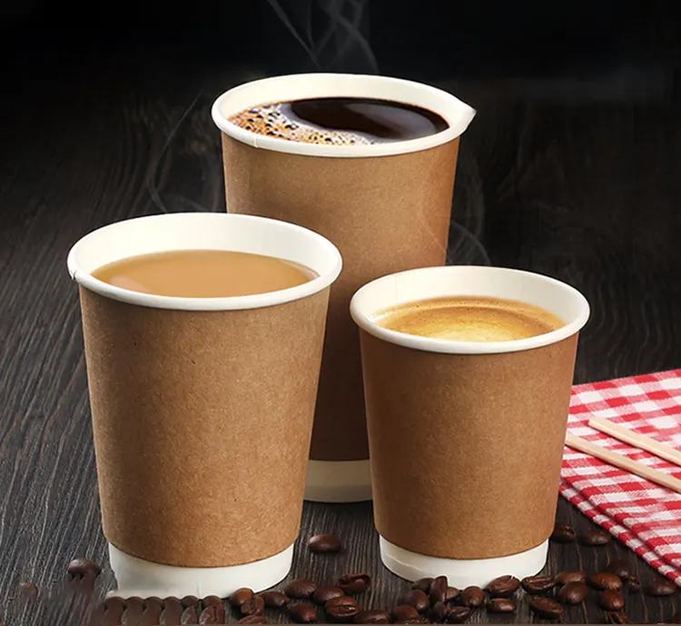 Экологически чистые разлагаемые индивидуальные одноразовые бумажные кофейные чашки для отеля, кофейный бар