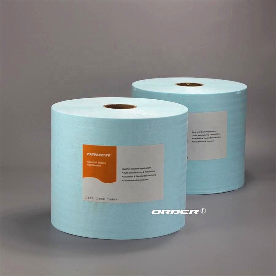 Precision mechanical parts wipes cleaning oil nonwoven Turquoise Industrial Roll wiping Wipers