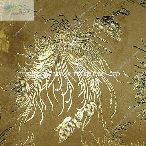 105D * 300D Золотой печатных warp микро-замши, ткани
