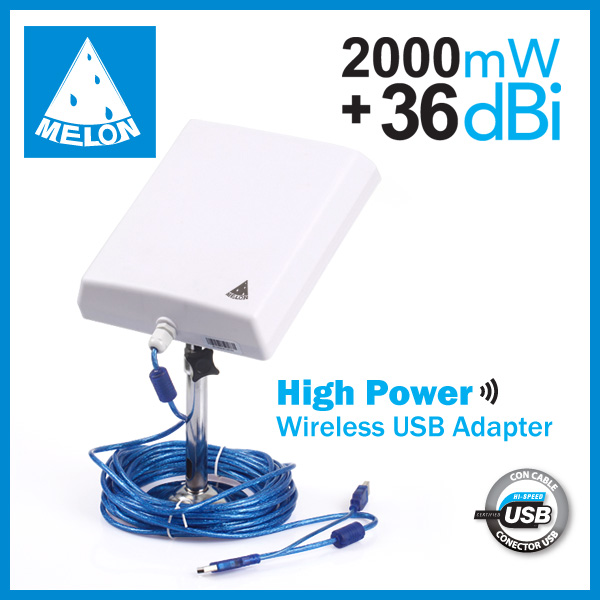 Адаптер открытый Wi-Fi, чипсет Ralink3070, 36dBi высоким коэффициентом усиления антенны, 2000mW высокой мощности, скорость перед
