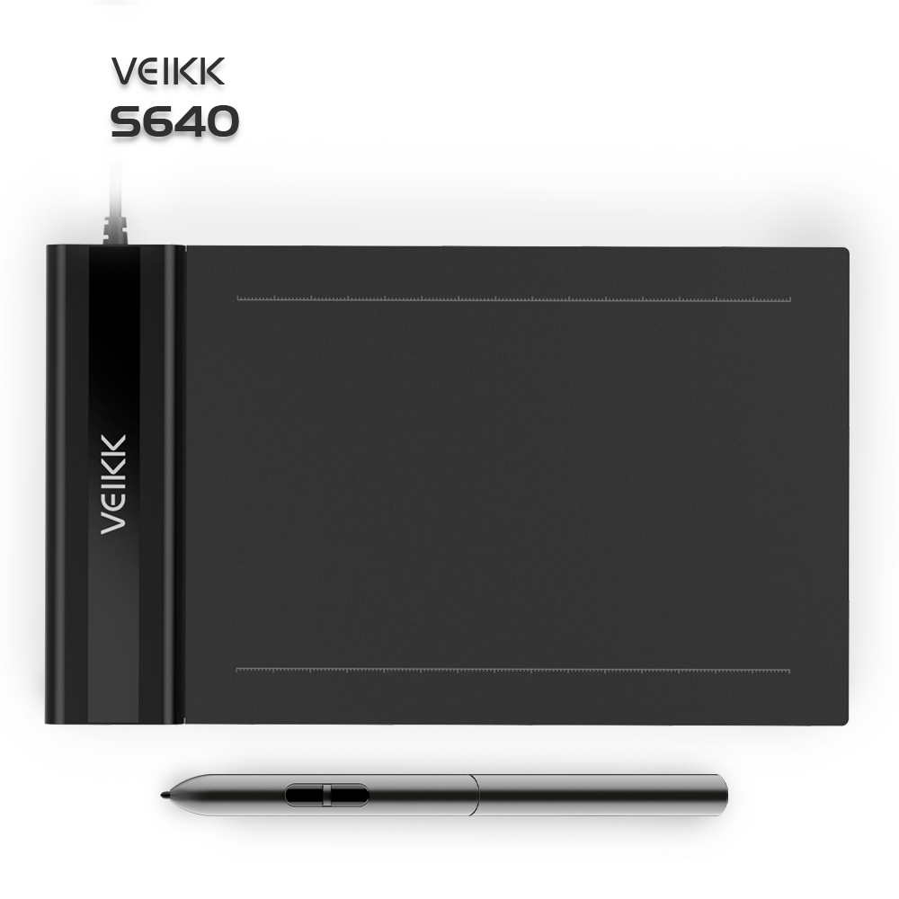 VEIKK S640 рисунок Планшет ультра-тонкий 6x4 дюймов цифровой графический ручка планшет с пассивным стилусом 8192 уровней