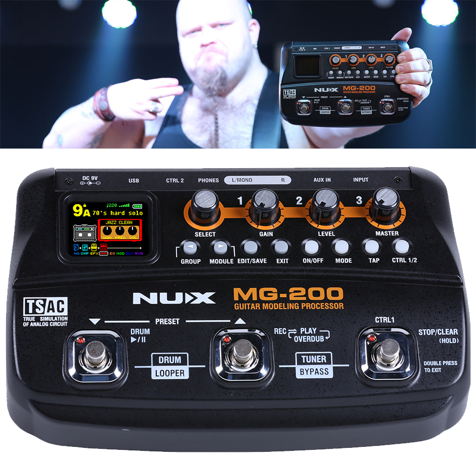 Процессор для моделирования гитары NUX MG-200, мультигитарный эффект