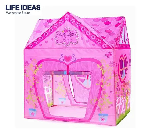 Princess Pink Castle Teepee Pop Up Indoor And Outdoor Fun Kids Play Tent House