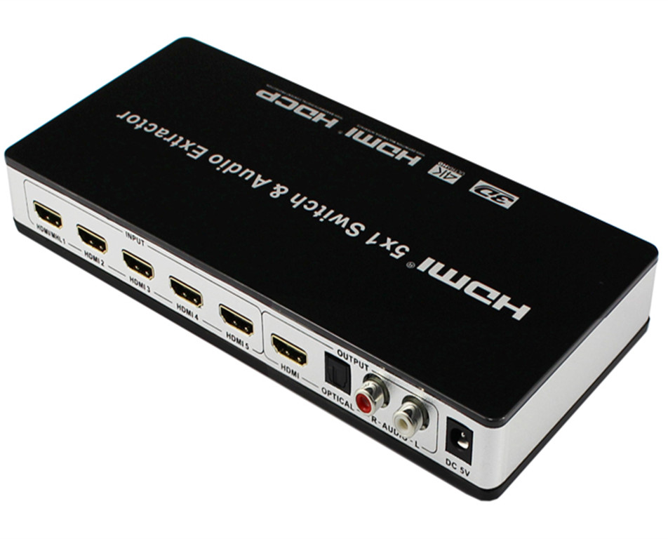 5 портов HDMI переключатель 5x1 с аудио экстрактором поддержка 4K 3D ARC аудио