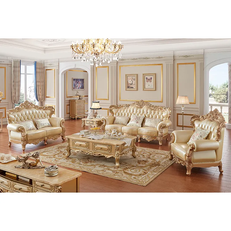 classic italian royal gold carved furniture living room sofa set luxury antique
