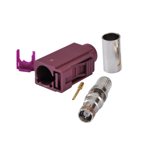 Fakra Разъем RF коаксиальный Fakra D фиолетовый/4004 Jack обжимной разъем для RG58 LMR195 кабель для автомобиля GSM сотовый телефон антенна