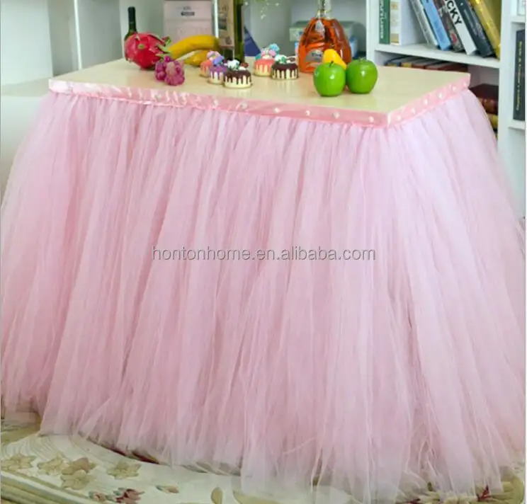 Table Decoration for Weddings Invitation Birthdays Baby Bridal Showers Parties Tulle Table Skirt free shipping WQ19