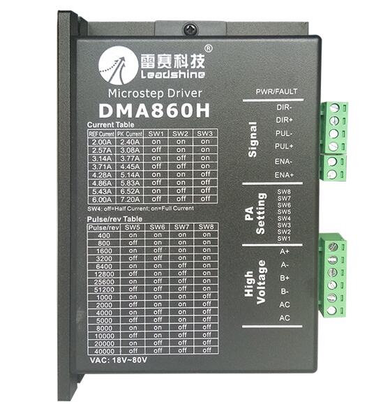 Контроллер шагового двигателя Leadshine DMA860H 2-фазный цифровой драйвер шагового двигателя 36-75VAC 7.2A MA860