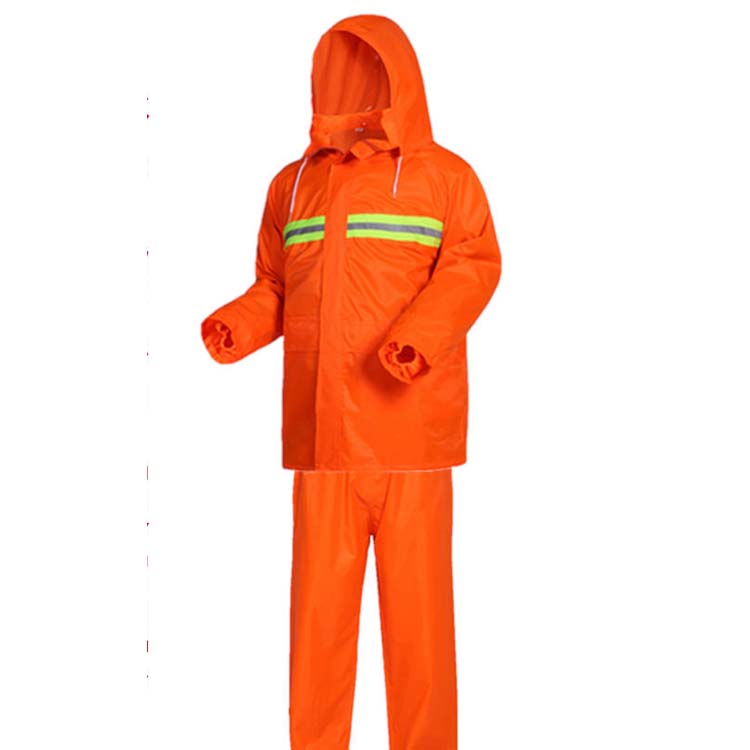 Security Waterproof Reflective Safety Coverall Rain Suit Rain Jacket Pant Hooded Raincoat