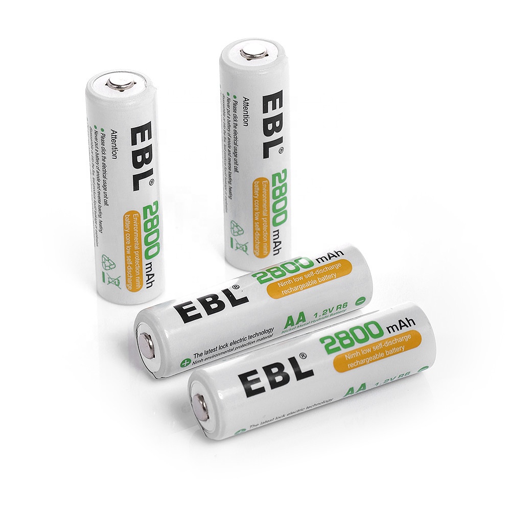 Оптовая продажа с фабрики EBL, индивидуальный аккумулятор большой емкости 2800 мАч 1,2 в nimh aa, перезаряжаемые батареи, 4 упаковки, портативные батареи для игрушек