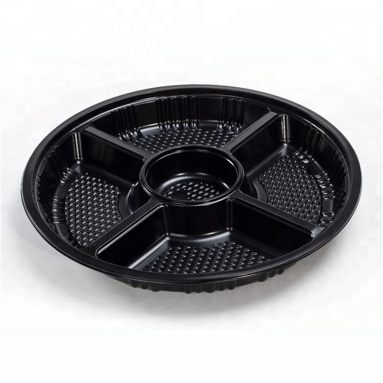 SM1-2102Black одноразовые круглые большие разделенные контейнеры для еды