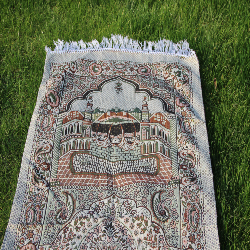 Молитвенный коврик HappyTextile из изысканной хлопчатобумажной пряжи с сертификатом ISO, прочный мусульманский молитвенный коврик, изысканный мусульманский молитвенный коврик