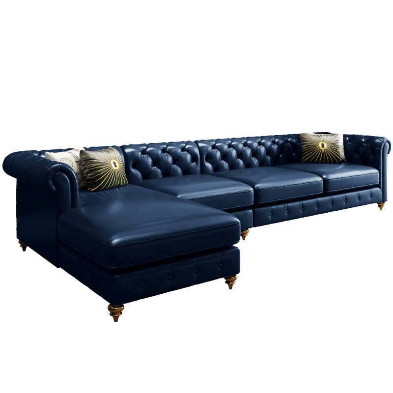 Кожаный диван chesterfield из массива дерева для отеля