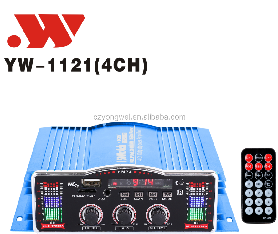 Новый автомобиль и домашний усилитель мощности YW 1121 4 канала