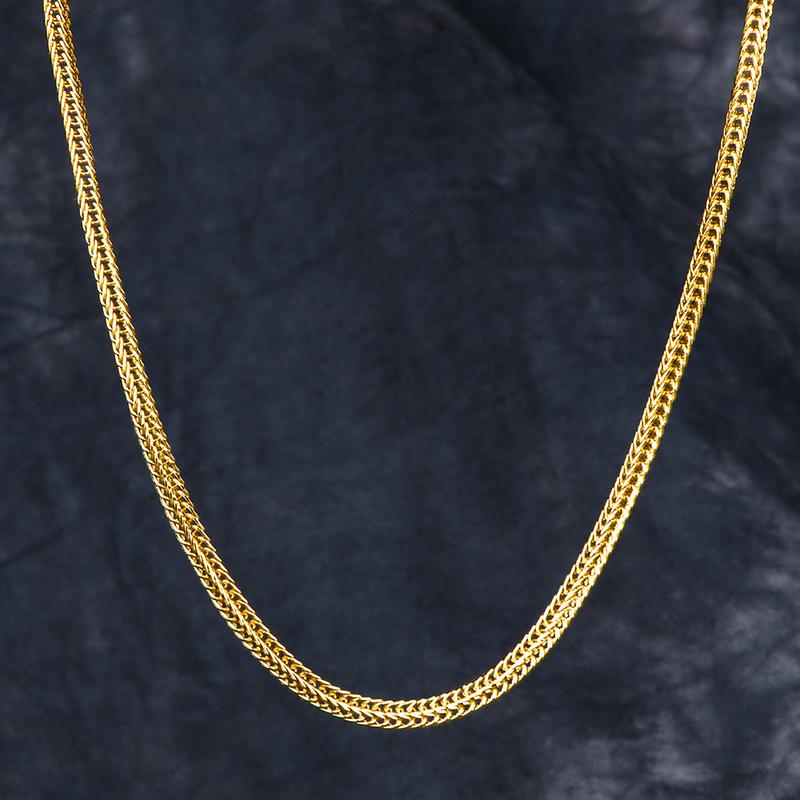 KRKC&CO Wholesale Round Stainless Steel 14k 18k Gold Plated Necklace Franco Chain