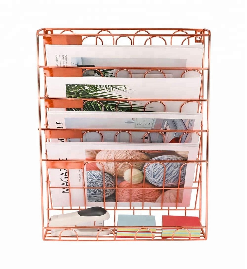 New Hanging File Organizer 6 Tier Wall Mount Document Letter Tray File Organizer