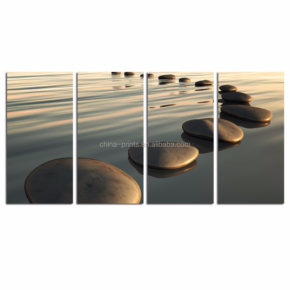 4 Панель морской Холст Wall Art Zen Stone Картина на холсте