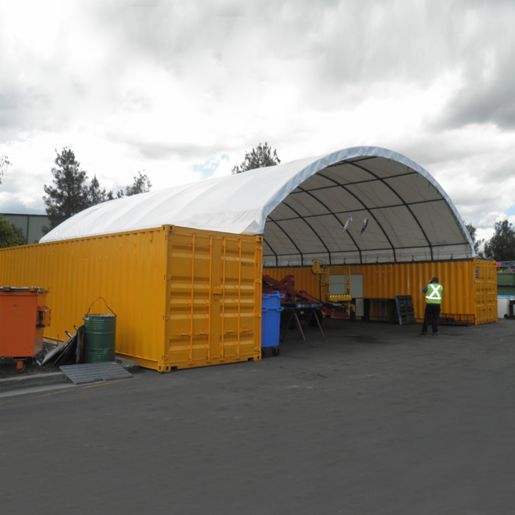12m span outdoor patio 40ft container tent