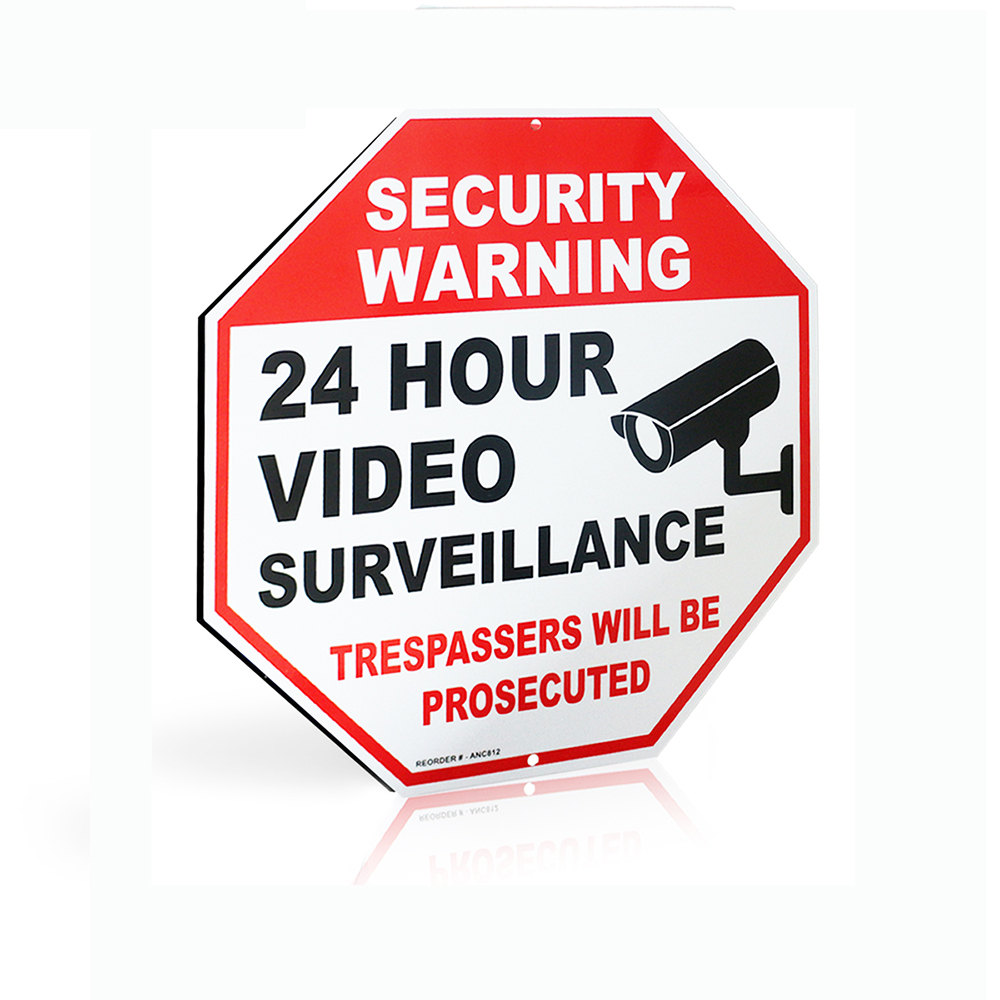 TS02A Factory Price Aluminum Reflective Street Video Surveillance Camera CCTV Warning Security Yard Sign Board,Safety Road Sign