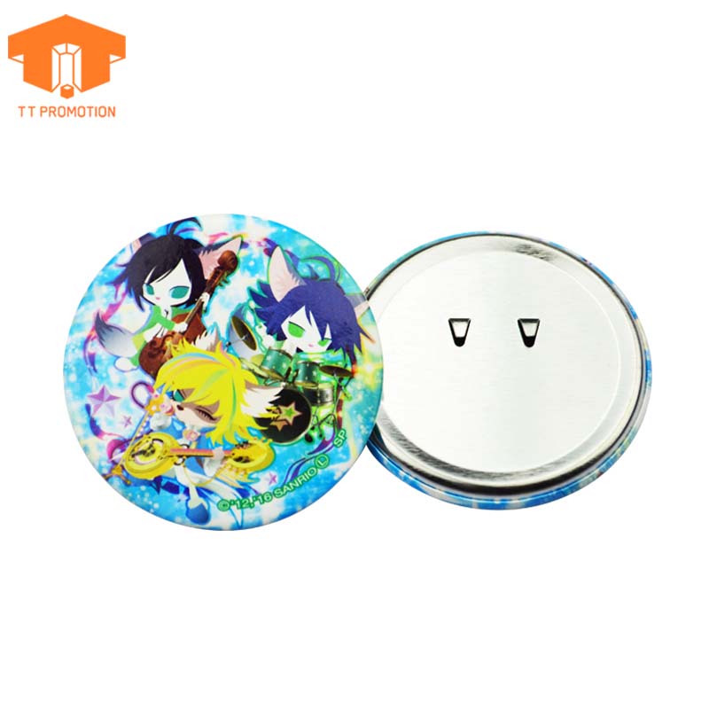 China Factory Supply Cheap Hand Embroidery Tin Blank Button Badge 44Mm