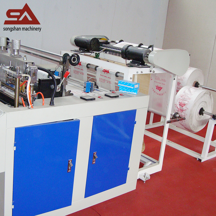 High output hot cutting double line bag making machine