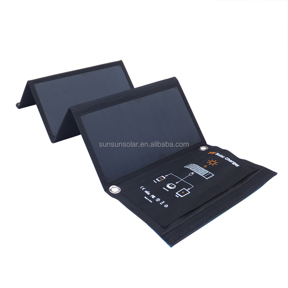 SUNSUN Dual USB быстрой зарядки для телефона 24 Вт складной портативный солнечный мобильный телефон зарядное устройство