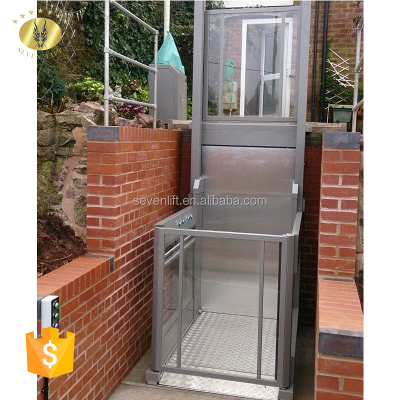 7LSJW Shandong SevenLift inclined hydraulic wheelchair stair platform lift elevator
